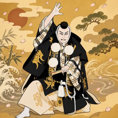 歌舞伎の見得（石投げの見得）