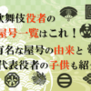 歌舞伎役者の屋号一覧はこれ！有名な屋号の由来と代表役者の子供も紹介