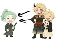 視線方向を指示するイラスト