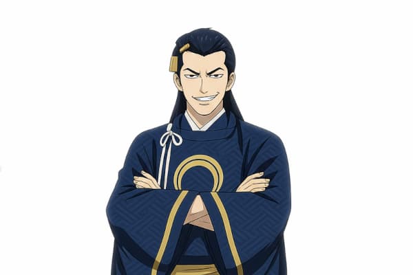 不敵に微笑む三日月宗近(尾上松也)