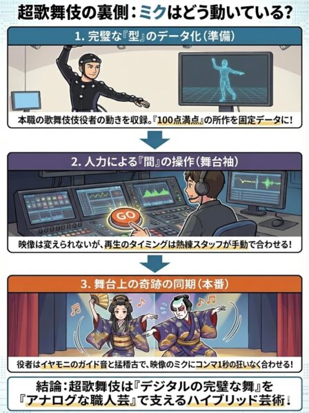 超歌舞伎の裏側：ミクはどう動いているか図解