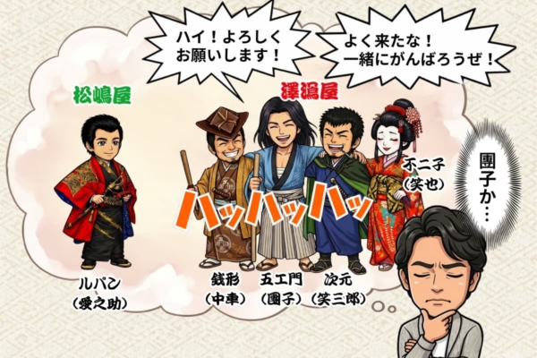 [32-2]團子が加わったイメージを想像する愛之助