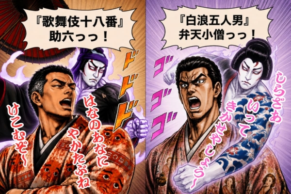 [37-3]お互いにスタンドを出現させるジョジョ風菊五郎と團十郎
