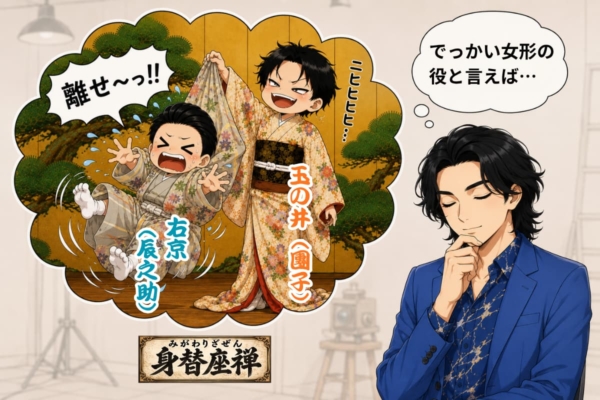[38-3]『身替座禅』で辰之助が右京、團子が玉の井をやる姿を想像する染五郎