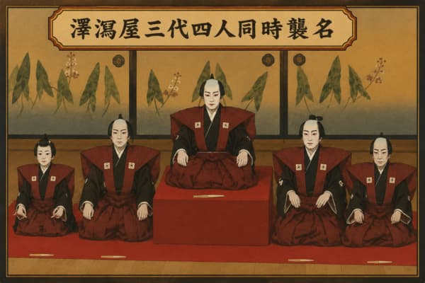 2012年6月新橋演舞場での澤瀉屋三代四人同時襲名披露