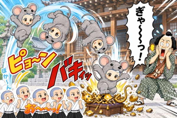 [42-8a]大鼠がアクロバティックに甚五郎の鼠を破壊
