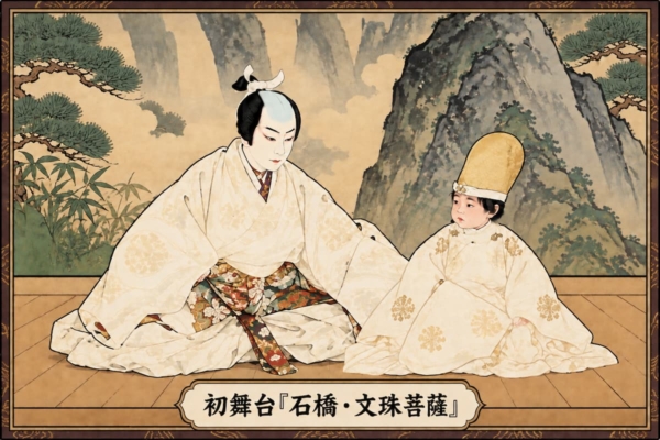 鷹之資の初舞台は父・富十郎の『石橋』で文珠菩薩演じた